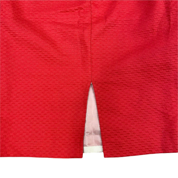 Laurel by Escada Pencil Skirt 34 US 2 Women's Coral A-Line Brocade Split Classy - Picture 7 of 7
